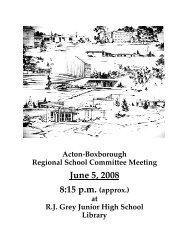June 5, 2008 8:15 p.m. (approx.) - Acton-Boxborough Regional ...
