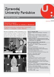 Zpravodaj ÄÃ­slo 43 prosinec 2005 - Dokumenty - Univerzita Pardubice