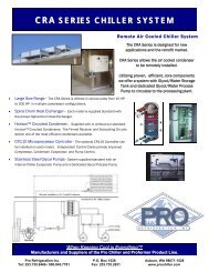 cra series chiller system series chiller system - Pro Refrigeration, Inc