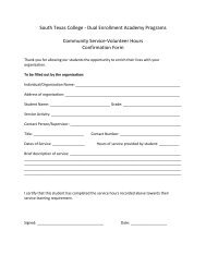 Community Service Form - South Texas College