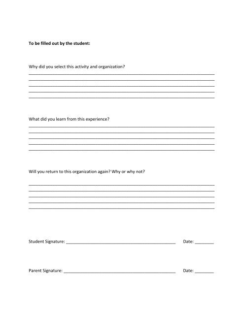Community Service Form - South Texas College