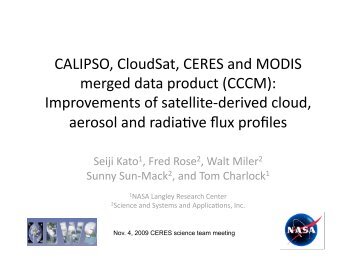 CALIPSO, CloudSat, CERES and MODIS merged data product - NASA