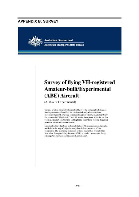 Amateur-built and experimental aircraft - Australian Transport Safety ...