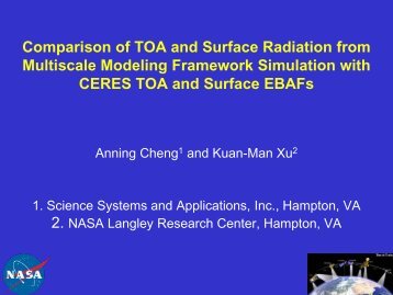 Comparison of TOA and Surface Radiation between ... - ceres - NASA