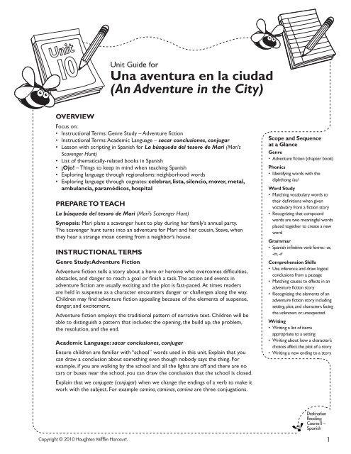 una aventura en la ciudad - Houghton Mifflin Harcourt