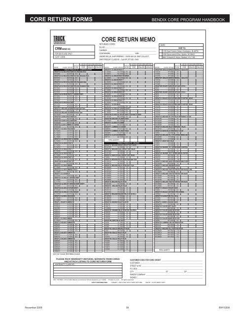 Core Program Handbook - Bendix