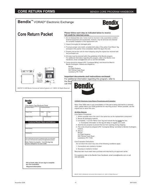 Core Program Handbook - Bendix