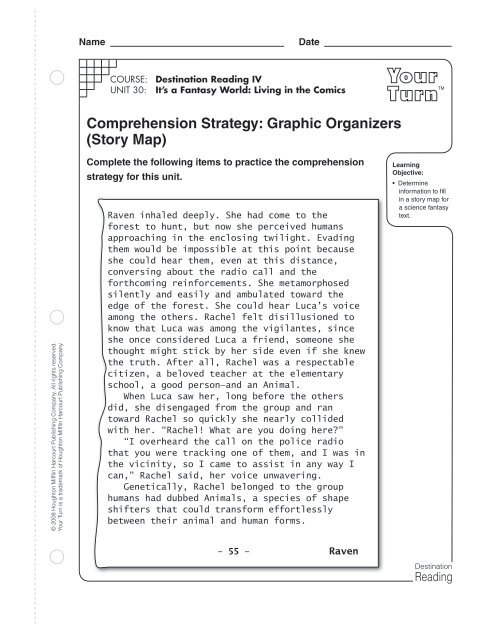 Story Map Graphic Organizer Middle School
