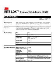 RITE-LOKâ¢ Cyanoacrylate Adhesive SI1500 Product Data Sheet