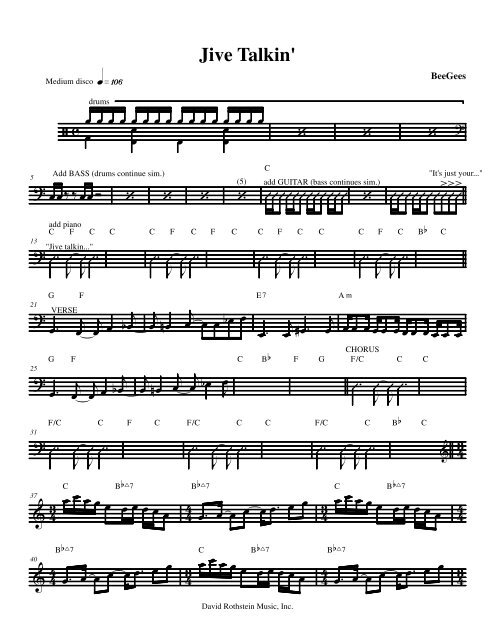 PrintMusic! 2004 - [Jive Talkin'.MUS] - David Rothstein Music