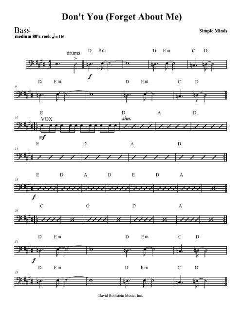 Download Sheet Music - David Rothstein Music