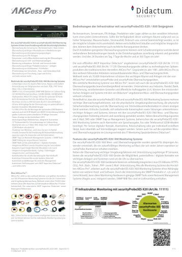 AKCP securityProbe 5E Standard -X20 /-X60 deutschsprachiges Datenblatt