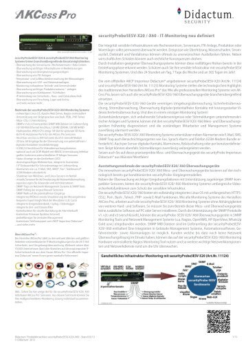 securityProbe 5ESV / -X20 /-X60 von AKCP deutsches Datenblatt