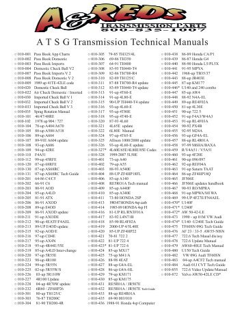 A T S G Transmission Technical Manuals - A & Reds