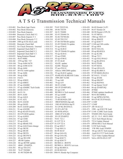 4l60e Sprag Rotation Chart