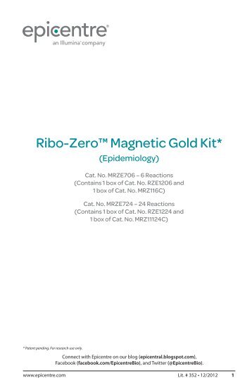 Protocol for Ribo-Zeroâ¢ Magnetic Gold Kit (Epidemiology)