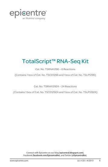 Protocol for TotalScriptâ¢ RNA-Seq Kit