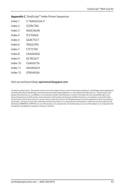 Protocol for TotalScriptâ¢ RNA-Seq Kit