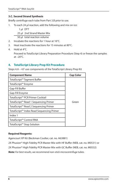 Protocol for TotalScriptâ¢ RNA-Seq Kit