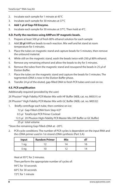 Protocol for TotalScriptâ¢ RNA-Seq Kit