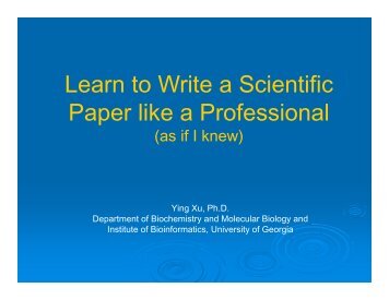 Learn to Write a Scientific Paper like a Professional - CSBL