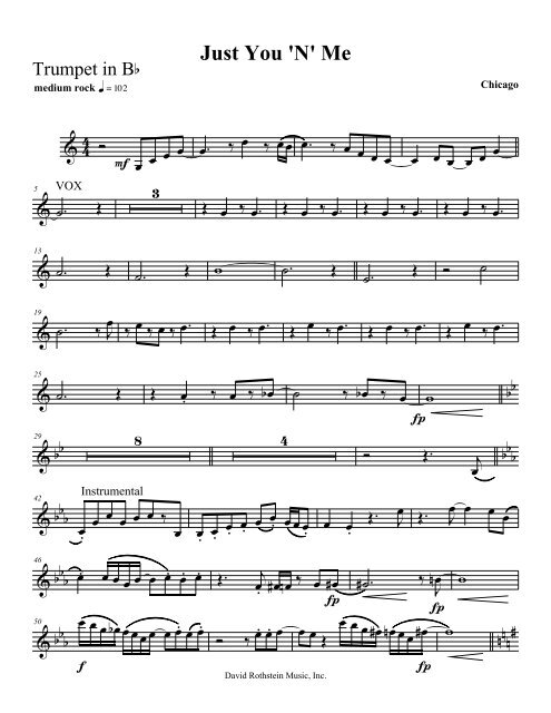 Just You 'N' Me - 002 Trumpet in Bb - David Rothstein Music