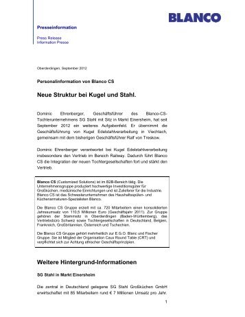 Neue Struktur bei Kugel und Stahl. Weitere Hintergrund-Informationen