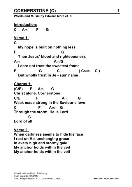 Hillsong Cornerstone Lyrics