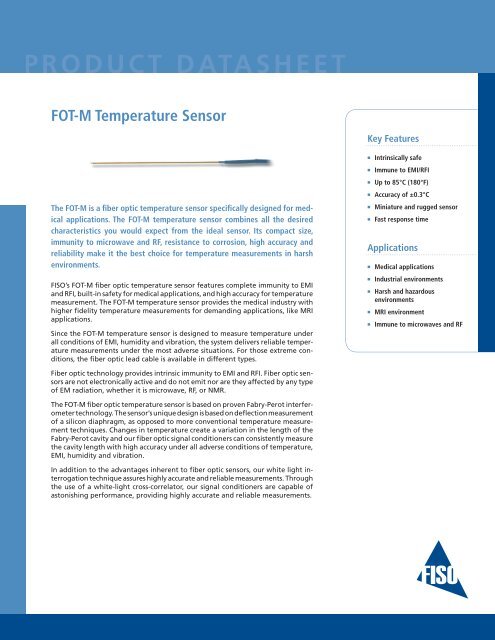 FOT-M Temperature Sensor - FISO Technologies, Inc.
