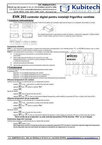 EVK 203 controler digital pentru instala]ii frigorifice ventilate - Kubitech