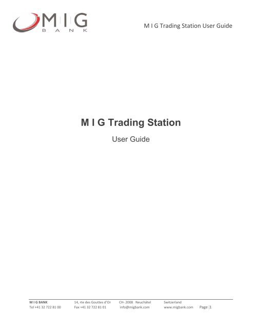 M I G Trading Station - MIG Bank