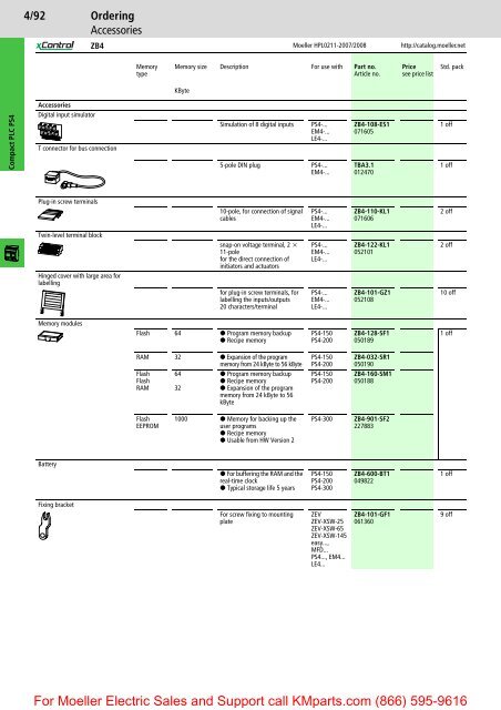 Electronic Relays, Relay, HMI, Control, PLCs ... - Moeller Electric Parts