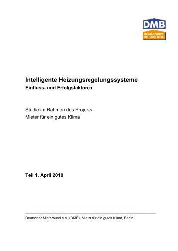 Intelligente Heizungsregelungssysteme - Deutscher Mieterbund