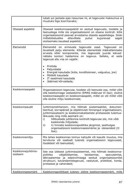 Rakendusjuhend - UBC Commission on Environment