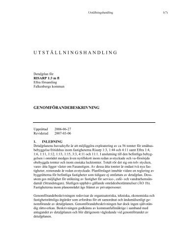 U T S T Ã L L N I N G S H A N D L I N G - Falkenbergs kommun