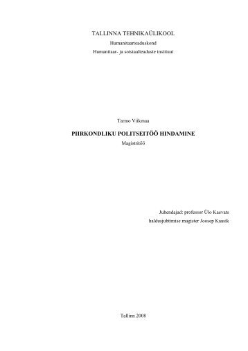 MagistritÃ¶Ã¶ - Tarmo Viikmaa 2008 - Eesti Linnade Liit