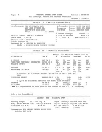 Page: 1 MATERIAL SAFETY DATA SHEET Printed ... - The Glu Guru