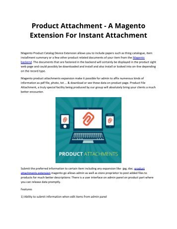 Product Attachment - A Magento Extension For Instant Attachment