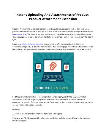 Instant Uploading And Attachments of Product - Product Attachment Extension