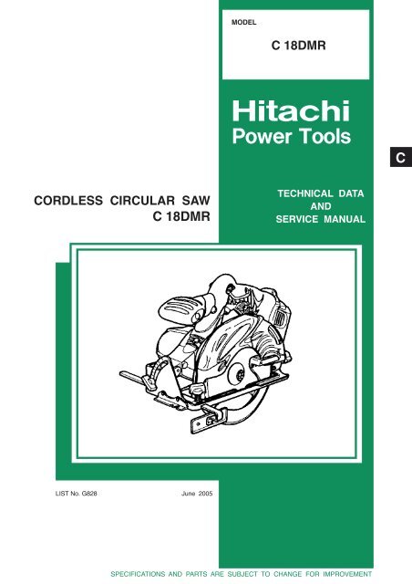 CORDLESS CIRCULAR SAW Model C 18DMR - Hitachi