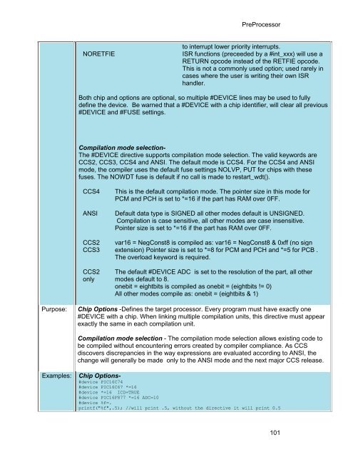 CCS C Compiler Manual PCB / PCM / PCH