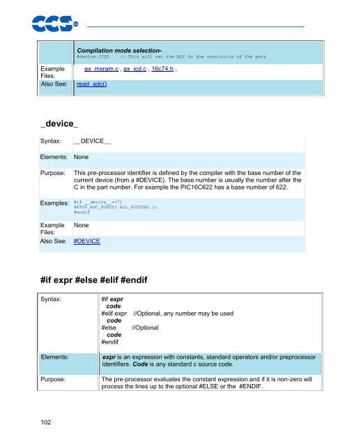 CCS C Compiler Manual PCB / PCM / PCH