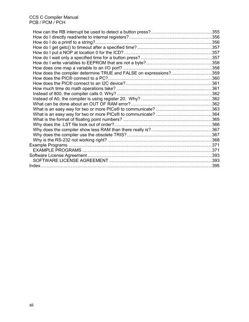 CCS C Compiler Manual PCB / PCM / PCH