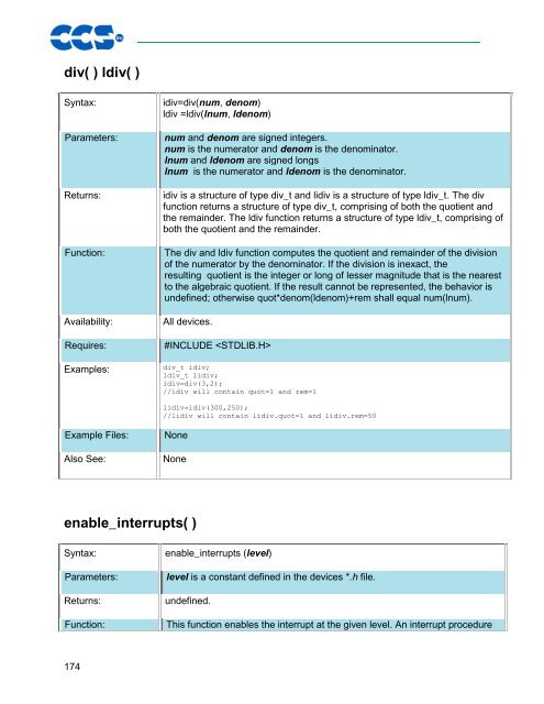 CCS C Compiler Manual PCB / PCM / PCH