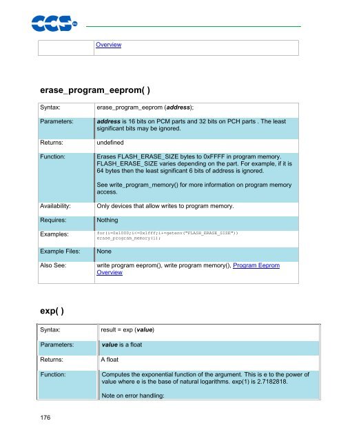 CCS C Compiler Manual PCB / PCM / PCH