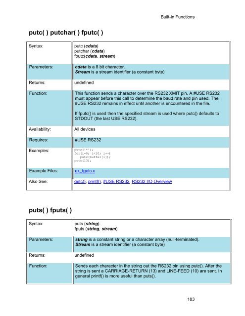 CCS C Compiler Manual PCB / PCM / PCH