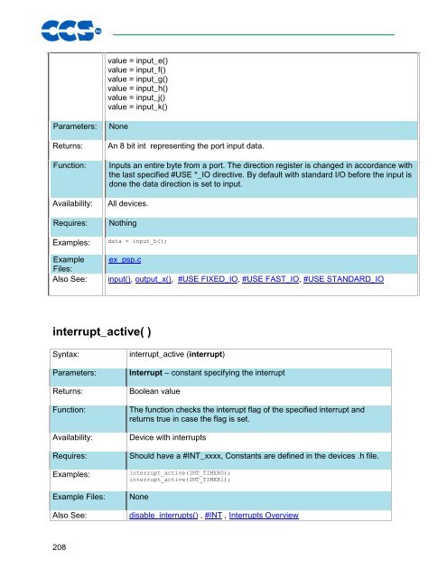 CCS C Compiler Manual PCB / PCM / PCH