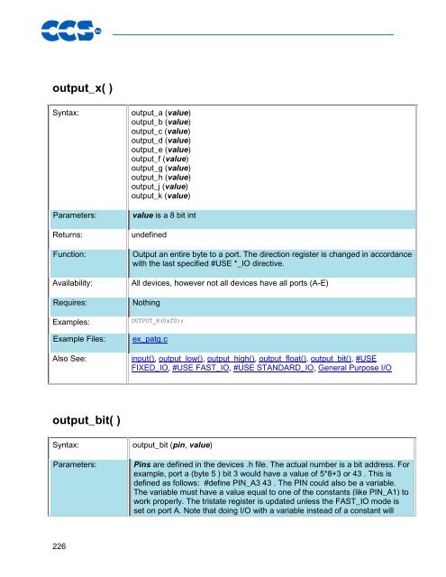 CCS C Compiler Manual PCB / PCM / PCH