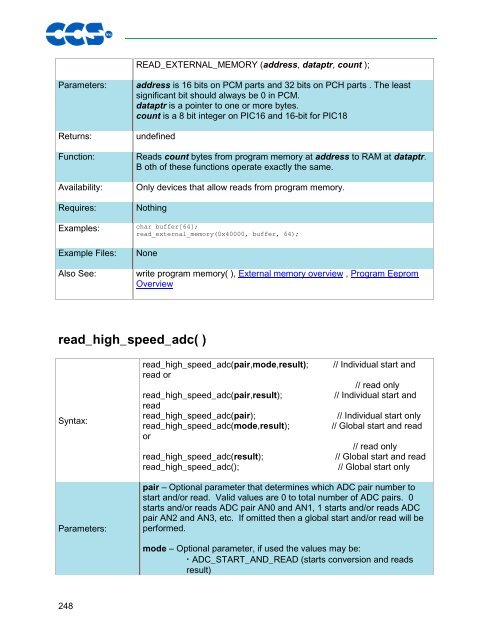 CCS C Compiler Manual PCB / PCM / PCH