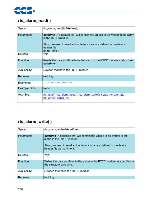 CCS C Compiler Manual PCB / PCM / PCH